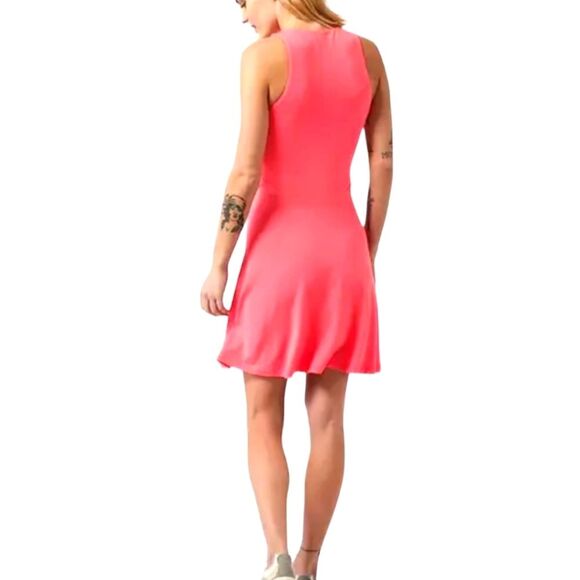 Athleta Santorini Thera Dress Coral Petal Pink Sleeveless Short Stretch Modal 3X - Picture 3 of 11